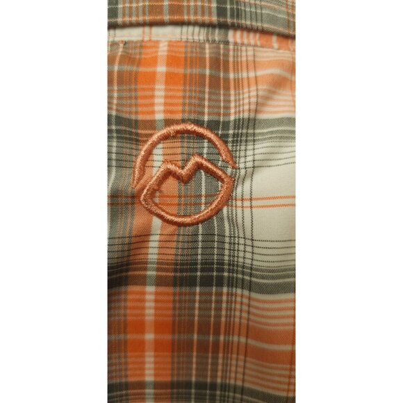 Magellan Fish Gear Mag Wick Mens Large Plaid Orange Metal Snap Vented Hike Shirt - Picture 10 of 12